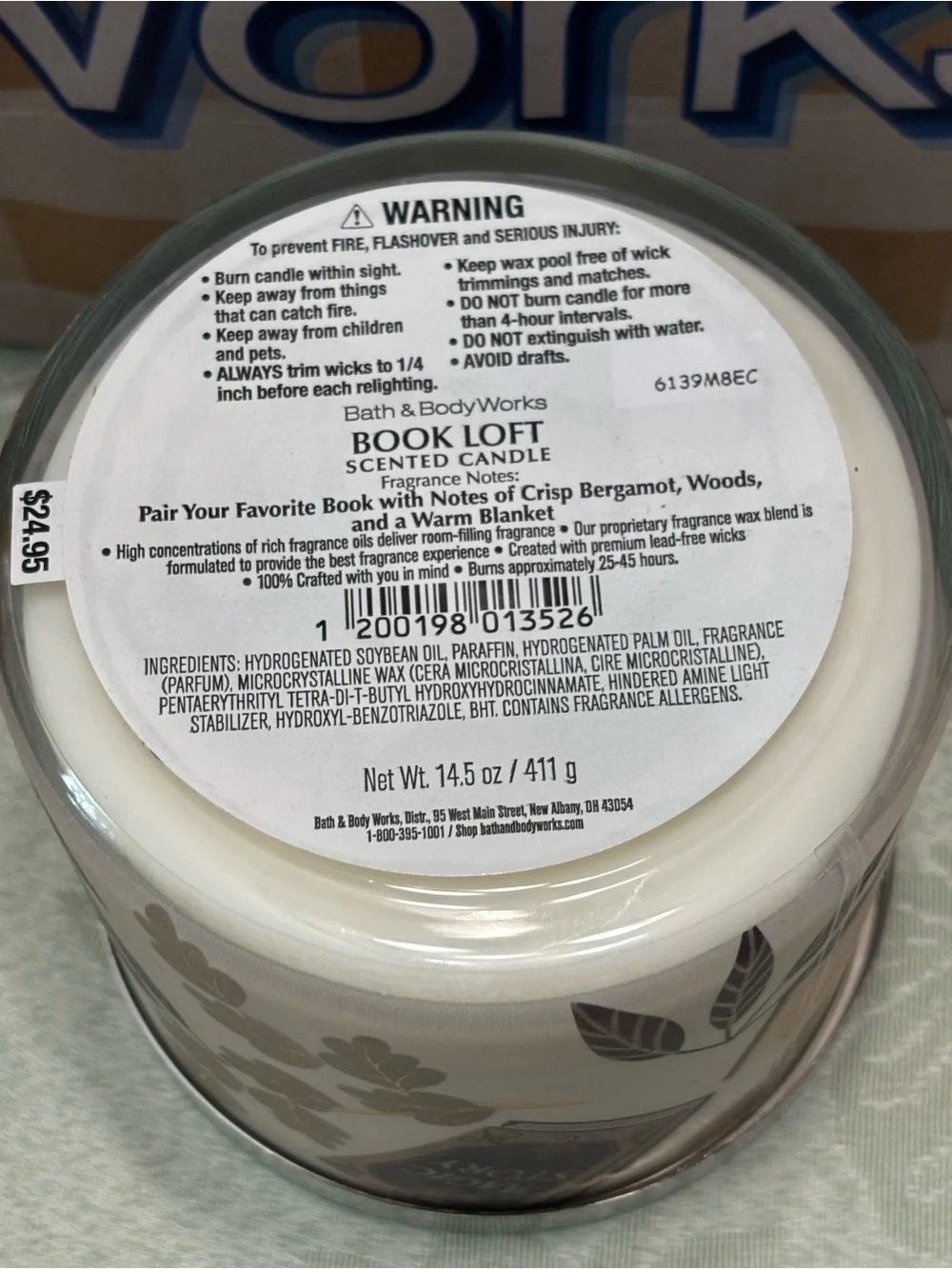 Bath & Body Works Book Loft Three Wick Scented Candle